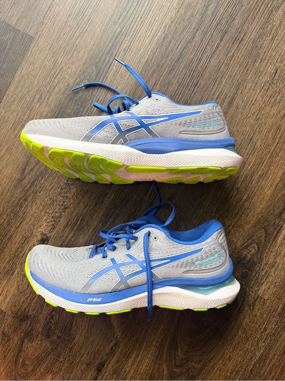 ASICS Women’s Running Shoes in Light Gray, Blue & Lime